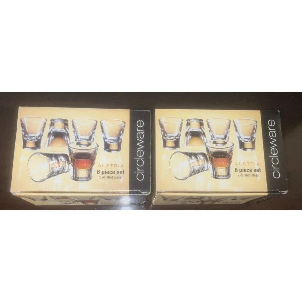 Two Boxes Circleware Austria 6 Piece Set 2 Oz Shot Glasses Heavy Weight
